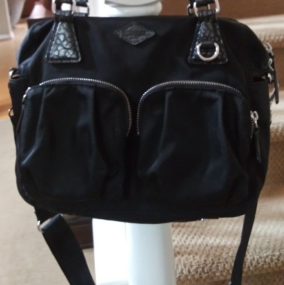 MZ WALLACE MEDIUM ROXY BLACK MINERAL MOTO BEDFORD